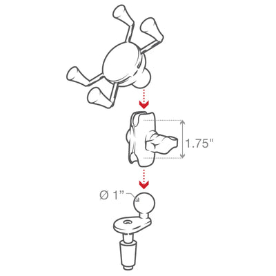 RAM X-Grip Phone Holder with Motorcycle Fork Stem Base