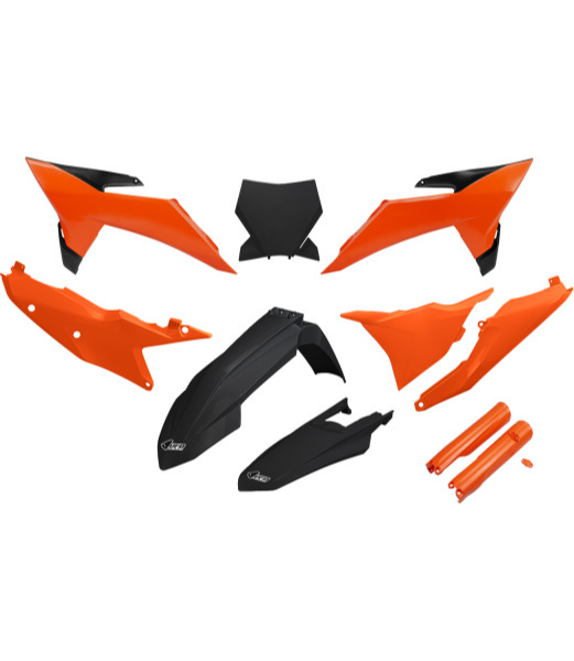 UFO Replacement Plastic Body Kit Black/Orange KTM SX/SX-F 2025