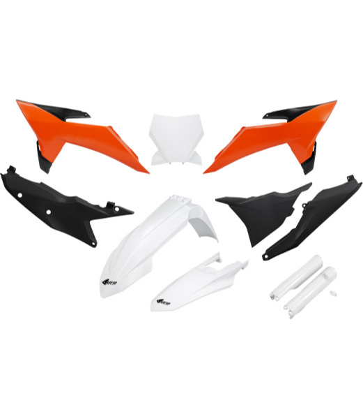 UFO Replacement Plastic Body Kit Black/Orange/White KTM SX/SX-F 2025