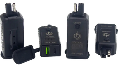 RidePower SAE to USB-C/USB Adapter Digital Voltage Indicator