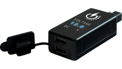 RidePower SAE to Dual USB 2.1a Adapter with Digital Voltage Display