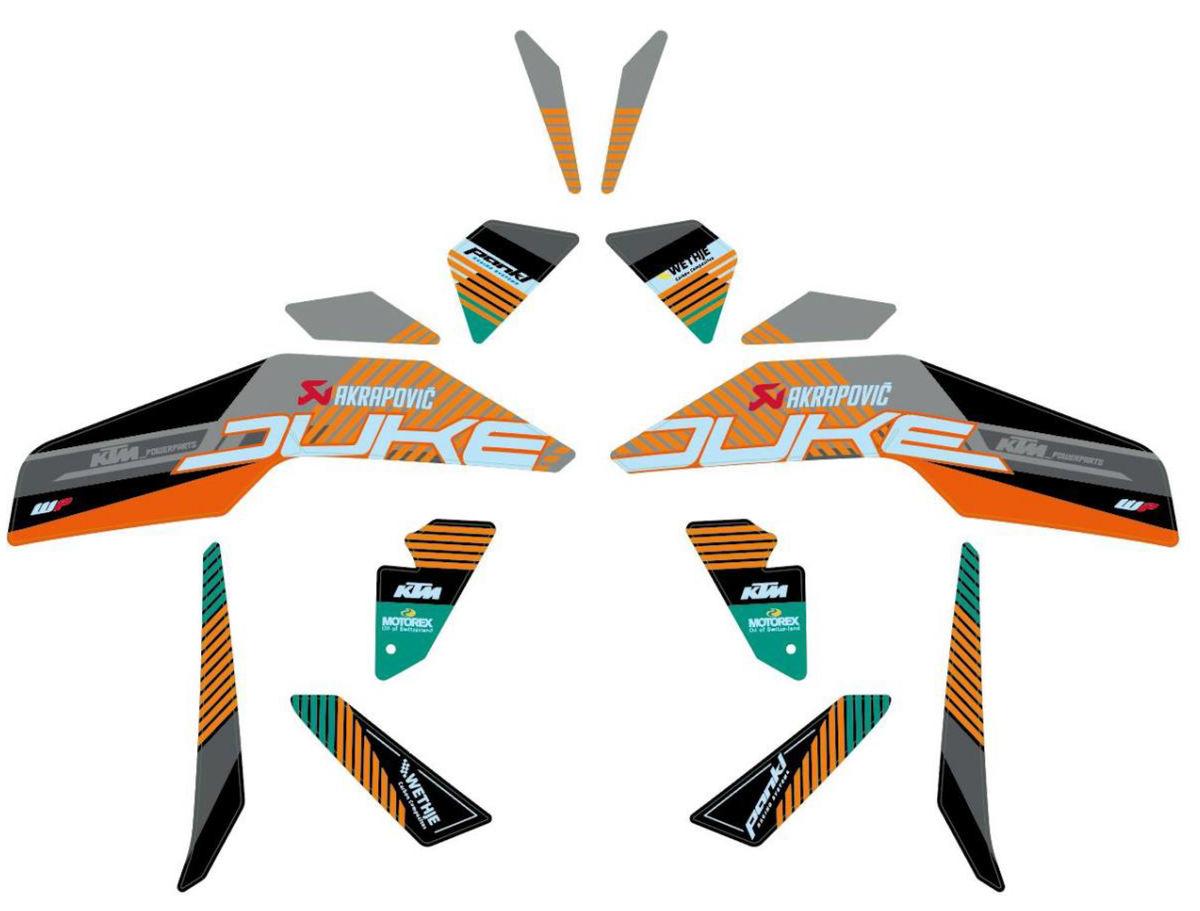 KTM Factory Graphics Kit 200/390 Duke 2017-2023 - KTM Twins