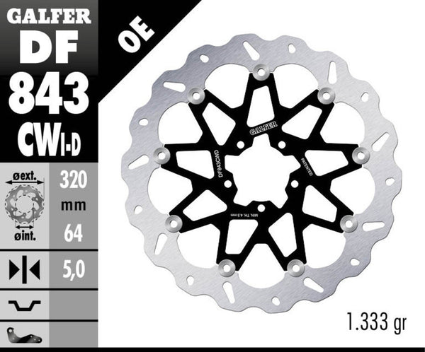 Galfer 320mm Front Floating Wave Rotor KTM 1290 Super Duke R 2014