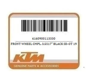 KTM Front Wheel Cmpl. 3,5X17" Black SD-GT 19