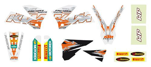 KTM Racing Graphics Kit White KTM MX 2005-2007 - KTM Twins
