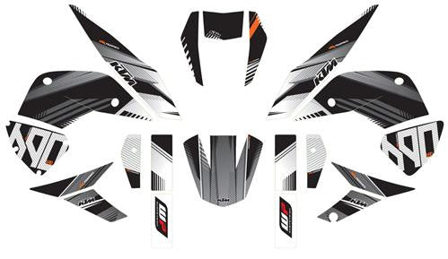 Set ADESIVI GRAFICHE 'Skullz Black' X KTM DUKE 690 2012-2016 Decals Dekor